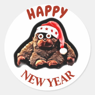 Grappig gelukkig nieuwjaar sticker