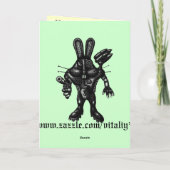 Grappig Gelukkig Pasen kaart met cyborg konijn (Achterkant)