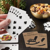 Grappig gelukkig pensioen gepersonaliseerd cadeau pokerkaarten (Insitu)