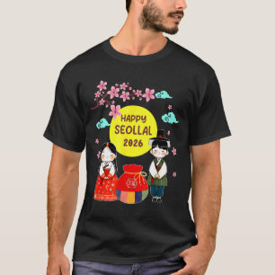 Grappig Gelukkig Seollal Koreaans Maan Nieuwjaar M T-shirt