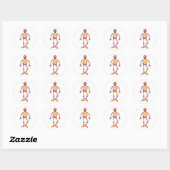 grappig gelukkig skelet ronde sticker (Vel)