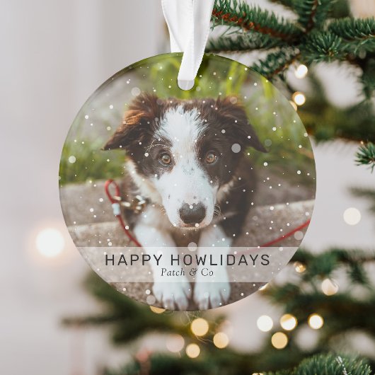 Grappig Gelukkig Vakantie 2 Hond Foto Kerstmis Ornament