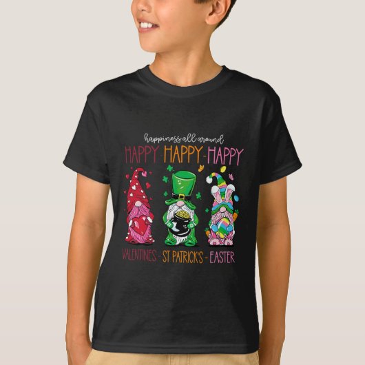 Grappig Gelukkig Valentijnsdag St Patrick Pasen Ge T-shirt (Voorkant)