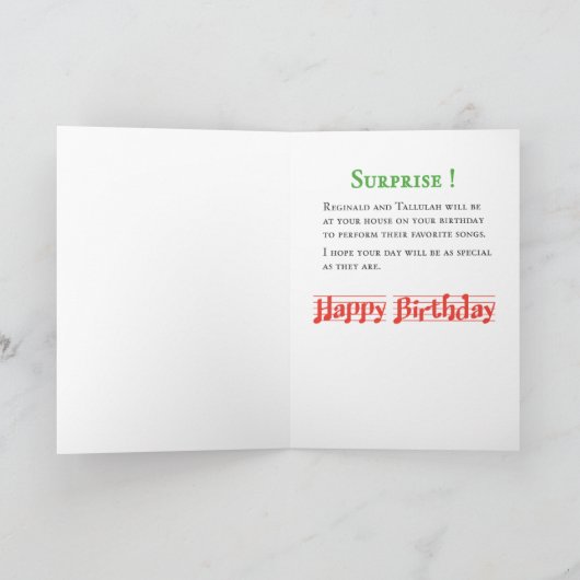 Grappig Gelukkige Verjaardag Muziek Thema Lange Ve Kaart (Binnen)