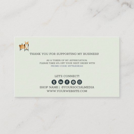 Grappig gelukkiger dan Corgi Dank u kleine bedrijv Visitekaartje (Achterkant)