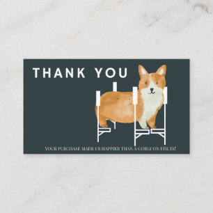 Grappig gelukkiger dan Corgi Dank u kleine bedrijv Visitekaartje
