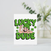 Grappig geluksbig Gans St. Patrick's Day-ontwerp Feestdagenkaart (Staand voorkant)