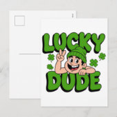 Grappig geluksbig Gans St. Patrick's Day-ontwerp Feestdagenkaart (Voorkant / Achterkant)