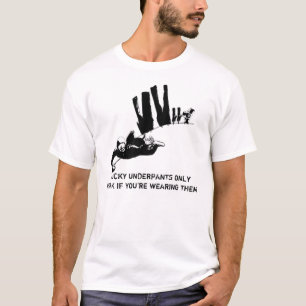 Grappig geluksonderbroek skydiving t-shirt