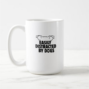 grappig gemakkelijk afgeleid door honden, cadeau v koffiemok