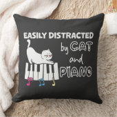 Grappig Gemakkelijk Afgeleid door Kat en Piano Muz Kussen (Deken)