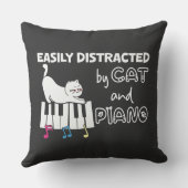 Grappig Gemakkelijk Afgeleid door Kat en Piano Muz Kussen (Achterkant)