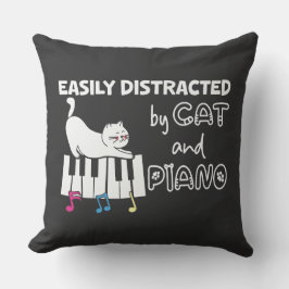 Grappig Gemakkelijk Afgeleid door Kat en Piano Muz Kussen