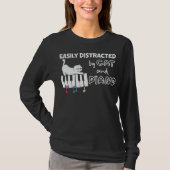 Grappig Gemakkelijk Afgeleid door Kat en Piano Muz T-shirt (Voorkant)
