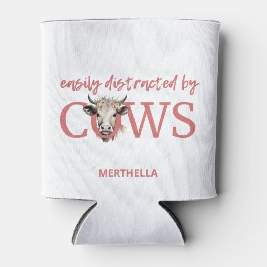 Grappig GEMAKKELIJK AFGELEID DOOR KOEIEN  Floral Blikjeskoeler (Voorkant)