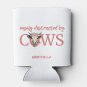 Grappig GEMAKKELIJK AFGELEID DOOR KOEIEN  Floral Blikjeskoeler (Achterkant)