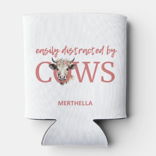 Grappig GEMAKKELIJK AFGELEID DOOR KOEIEN  Floral Blikjeskoeler (Achterkant)