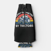 Grappig gemakkelijk afgeleid door tractoren-Shirt  Flesjeskoeler (Achterkant)