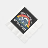 Grappig gemakkelijk afgeleid door tractoren-Shirt  Servet (Hoek)