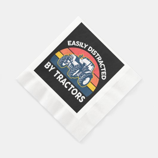 Grappig gemakkelijk afgeleid door tractoren-Shirt  Servet (Hoek)