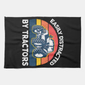 Grappig gemakkelijk afgeleid door tractoren-Shirt  Theedoek (Horizontaal)