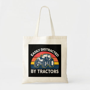 Grappig gemakkelijk afgeleid door tractoren-Shirt  Tote Bag