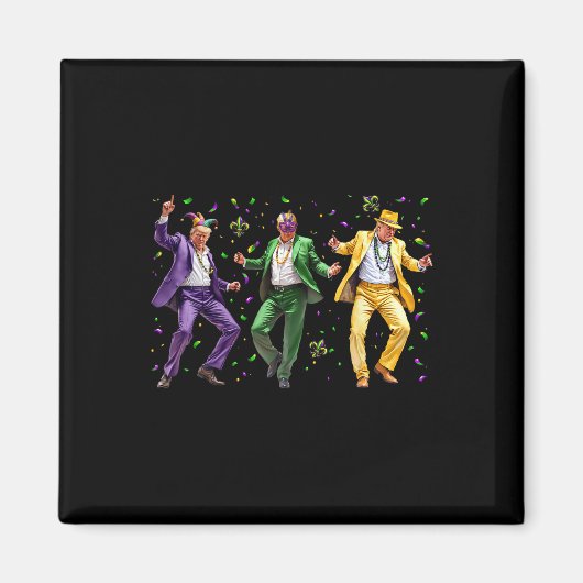 Grappig Gemaskerde Trump Dans Mardi Gras New Orlea Magneet (Voorkant)