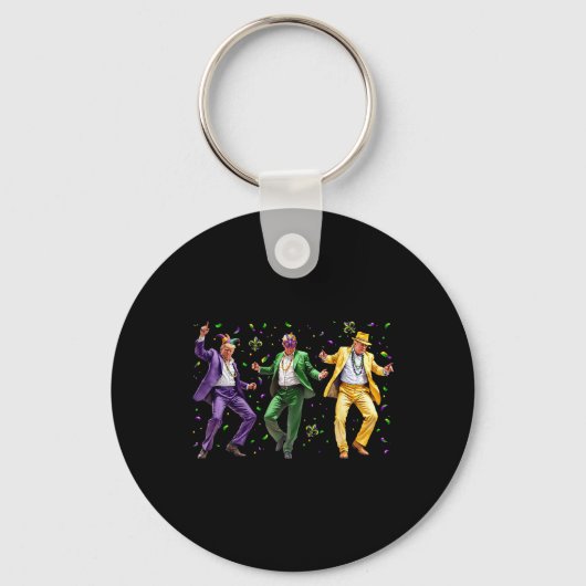 Grappig Gemaskerde Trump Dans Mardi Gras New Orlea Sleutelhanger (Voorkant)