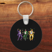 Grappig Gemaskerde Trump Dans Mardi Gras New Orlea Sleutelhanger (Voorkant)