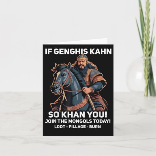 Grappig Genghis Khan Quote Grappige Mongolië Gesch Kaart (Voorkant)