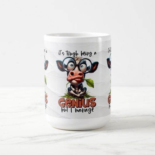 Grappig Genius Slimme Persoon met Goofy Koeien Koffiemok (Center)