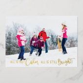 Grappig genoeg is er geen Calm Holiday-fotokaart Folie Feestdagenkaart (Voorkant)