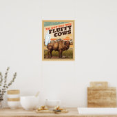 Grappig genoeg niet om de fluffy Koe Bison te pakk Poster (Keuken)