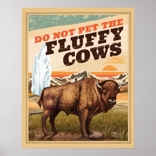Grappig genoeg niet om de fluffy Koe Bison te pakk Poster (Voorkant)