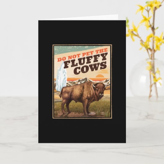 Grappig genoeg niet om de fluffy Koe-bizons te ete Kaart (Gele Bloem)