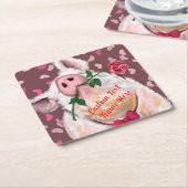 Grappig Gentleman Varkenspapier Onderzetter met aa (Schuin)