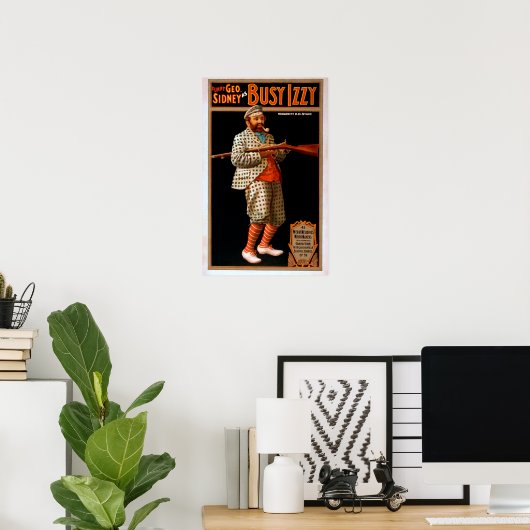 Grappig Geo. Sidney as Busy Izzy Theater Poster (Thuiskantoor)