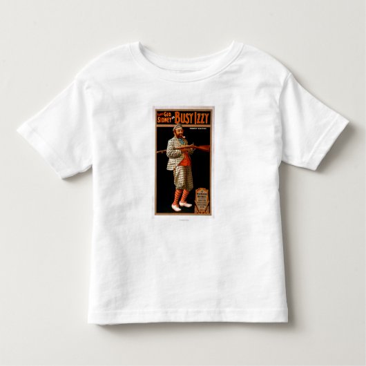 Grappig Geo. Sidney as Busy Izzy Theater Poster Kinder Shirts (Voorkant)