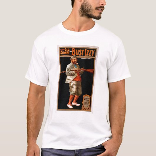 Grappig Geo. Sidney as Busy Izzy Theater Poster T-shirt (Voorkant)