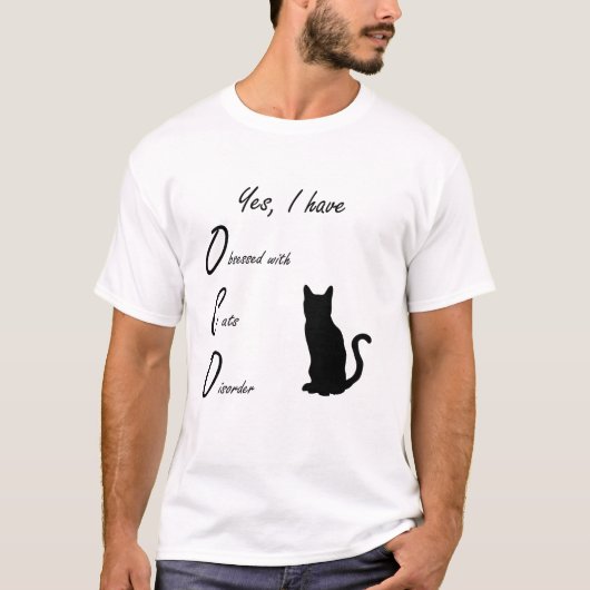 Grappig geobsedeerd door katten T-shirt (Voorkant)
