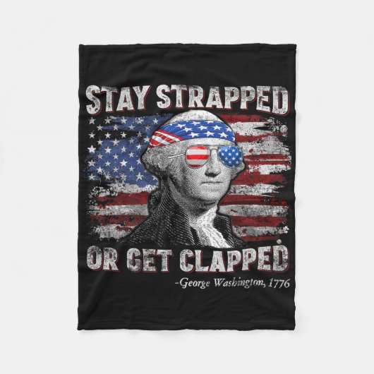 Grappig George Washington 4 juli verblijf vastgebo Fleece Deken (Voorkant)