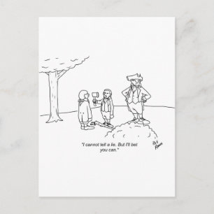 Grappig George Washington Cherry Tree Gift! Briefkaart