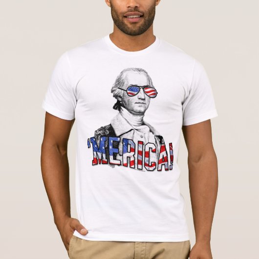 Grappig George Washington Merica Patriottisch Amer T-shirt (Voorkant)