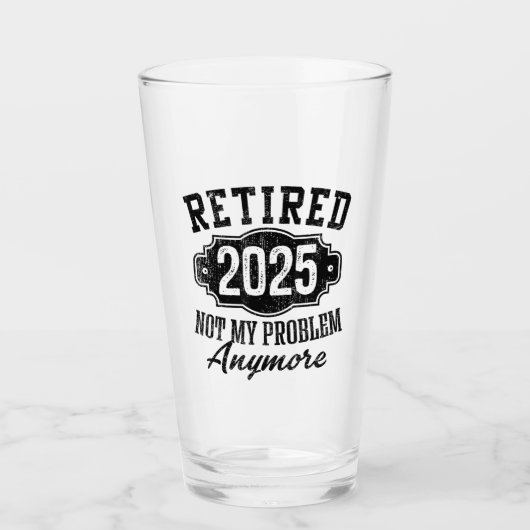 Grappig Gepensioneerd 2025 Pensioen voor mannen vr Glas (Voorkant)