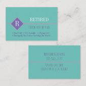 Grappig Gepensioneerd, Blauwgroen & Paarse, DIY Ga Visitekaartje (Voorkant / Achterkant)