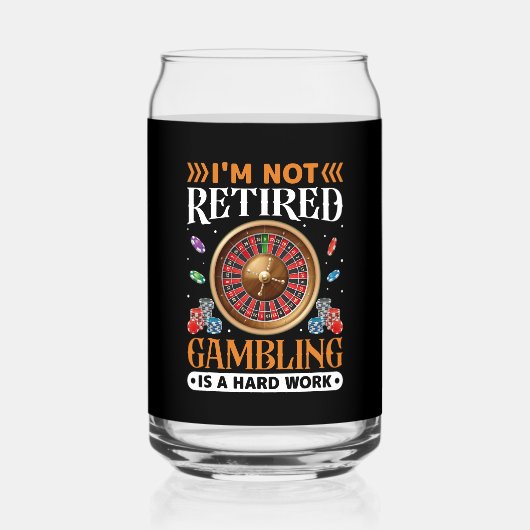 Grappig gepensioneerd gokken Casino woord kunst Blikvorm Glas (Voorkant)