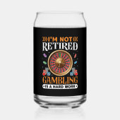 Grappig gepensioneerd gokken Casino woord kunst Blikvorm Glas (Achterkant)
