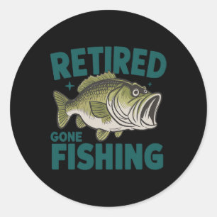Grappig Gepensioneerd Gone Vissen-shirt Pensioen B Ronde Sticker