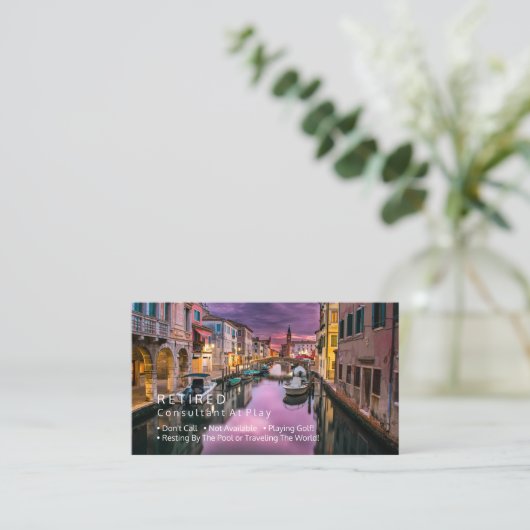 Grappig Gepensioneerd, Italiaans kanaal, DIY Beroe Visitekaartje (Staand voorkant)