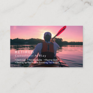 Grappig Gepensioneerd, Kajakken Zonsondergang, DIY Visitekaartje